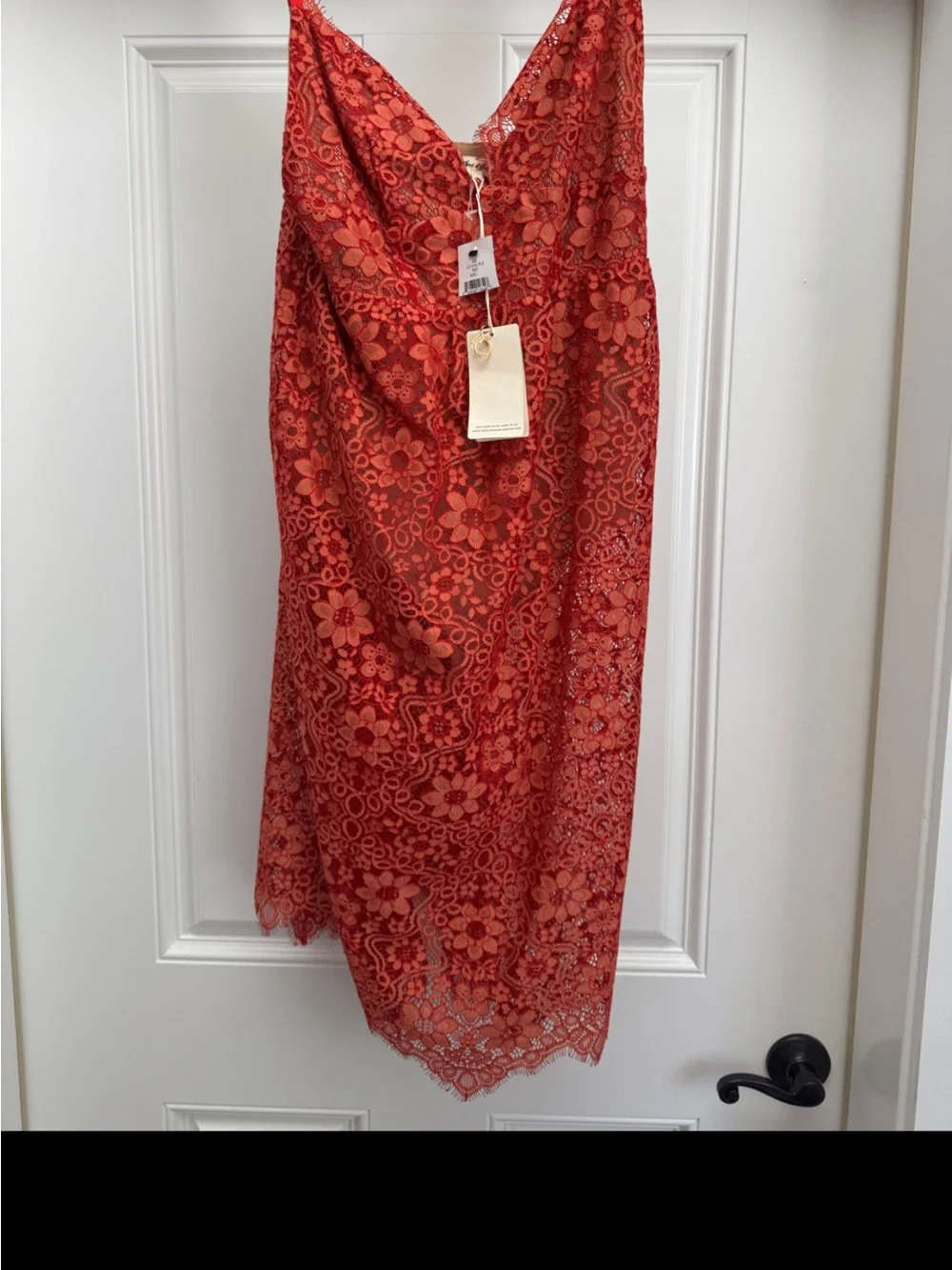 For Love And Lemons x Revolve Gianna Lace Midi Dress Womens Red New with Tags L
